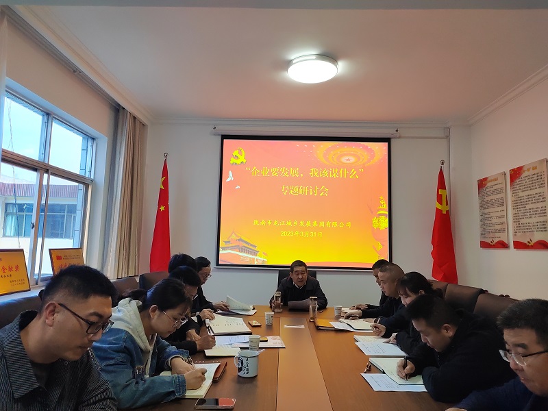 【“三抓三促”行動進(jìn)行時】市龍江城鄉(xiāng)集團(tuán)開展“隴南要發(fā)展，我該謀什么”——圍繞“加快集團(tuán)公司高質(zhì)量發(fā)展，我該謀什么”專題研討